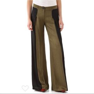 Derek Lam 10 Crosby Silk Pants – Size 10 – Olive/Black